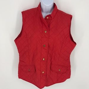 Mary McFadden Red Quilted Vest